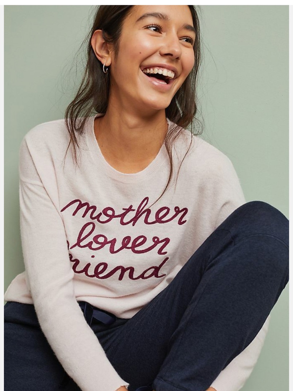 Sundry Anthropologie Mother Lover Friend Wool Cashmere Sweater Pink sz 2